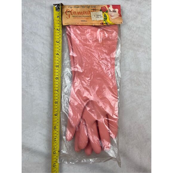 Vintage NOS 1950s Duracraft Latex Gloves Glamourette Size Small Pink - Picture 6 of 6